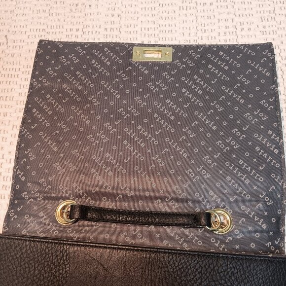 Olivia + Joy faux pebbled leather envelope chain strap shoulder / hand bag purse - Picture 3 of 15